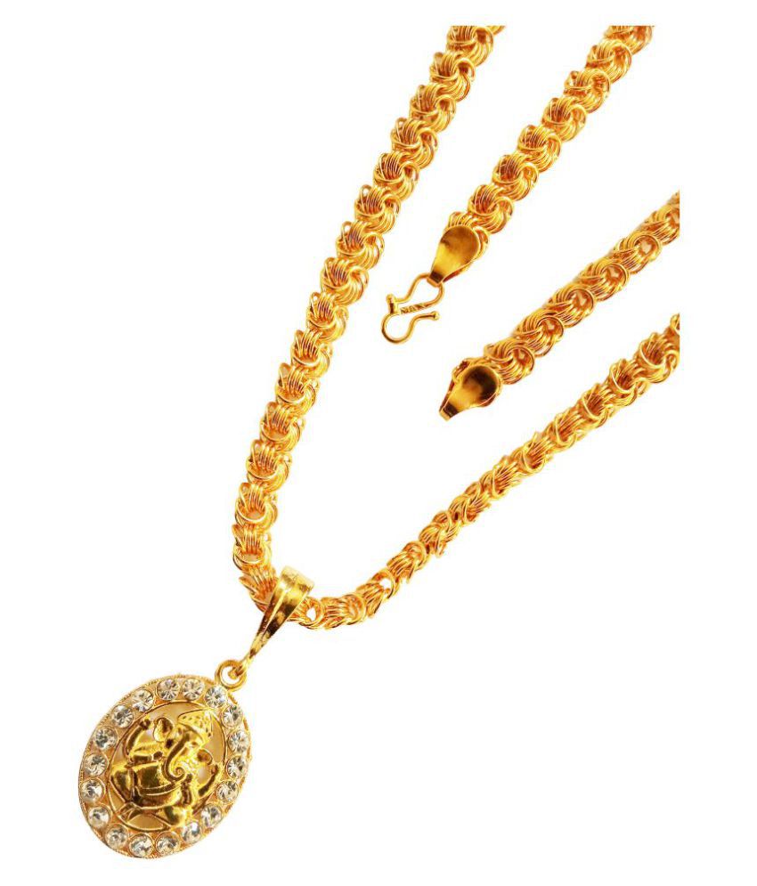     			SHANKHRAJ MALL GOLD PLATED PENDANT AND CHAIN FOR MEN OR BOYS-100377