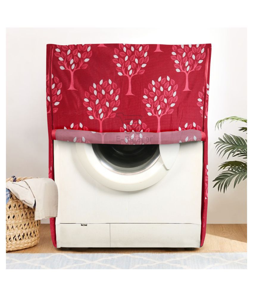     			E-Retailer Single Polyester Maroon Washing Machine Cover for Universal 8 kg Front Load