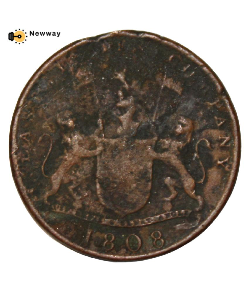     			Newway - 10 / X Cash 1808 - East India Company (Madras) British India Extremely Rare Coin- - - - -Above Coin is Not in Circulation- - - - -