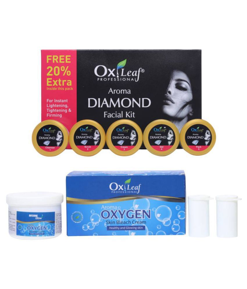    			Oxileaf Aroma Diamond & Oxygen Bleach Cream Facial Kit 496 g Pack of 2