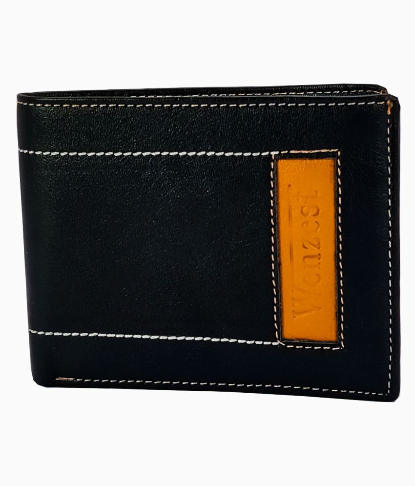     			WENZEST Faux Leather Black Casual Short Wallet