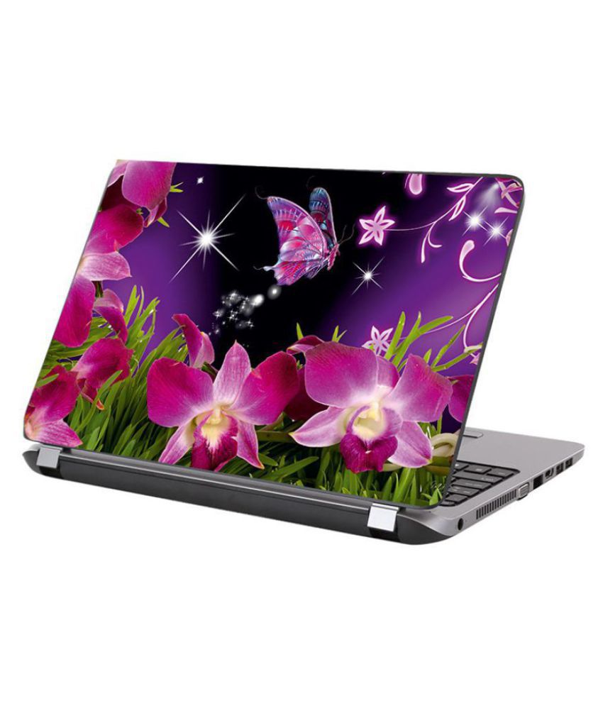     			Laptop Skin floral flower Premium vinyl HD printed Easy to Install Laptop Skin/Sticker/Vinyl/Cover for all size laptops upto 15.6 inch