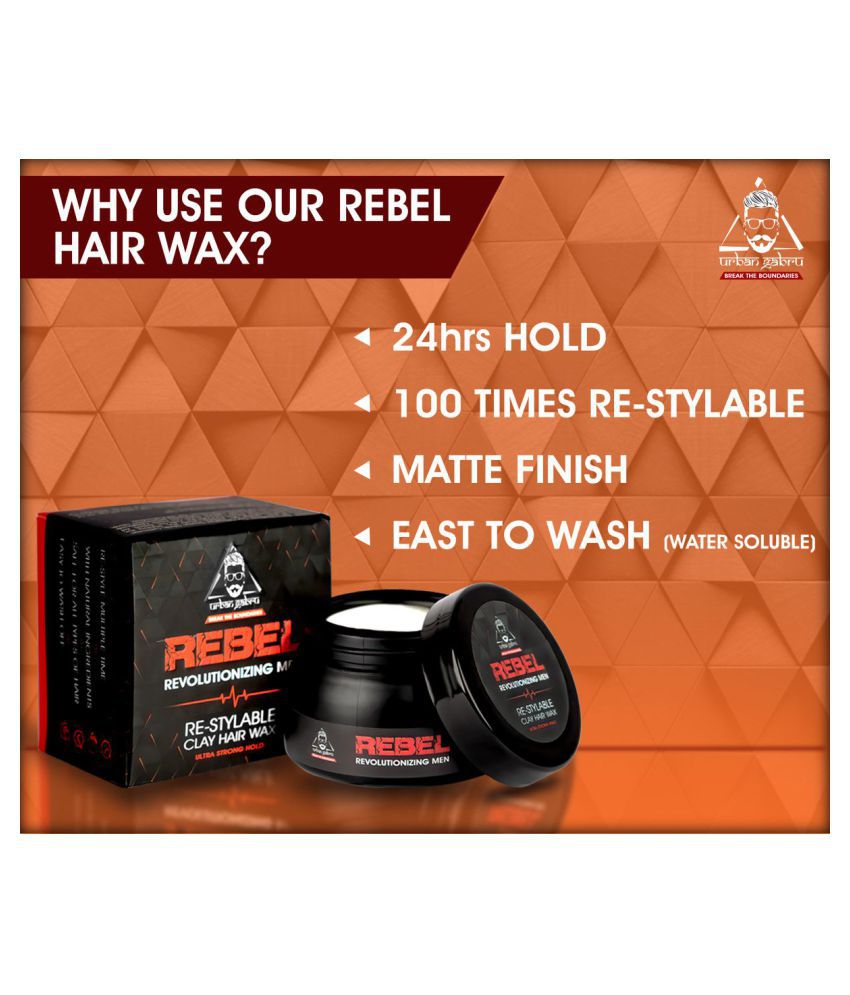 Buy UrbanGabru Rebel Hair styling clay Wax 85 g Online at Best Price in  India - Snapdeal