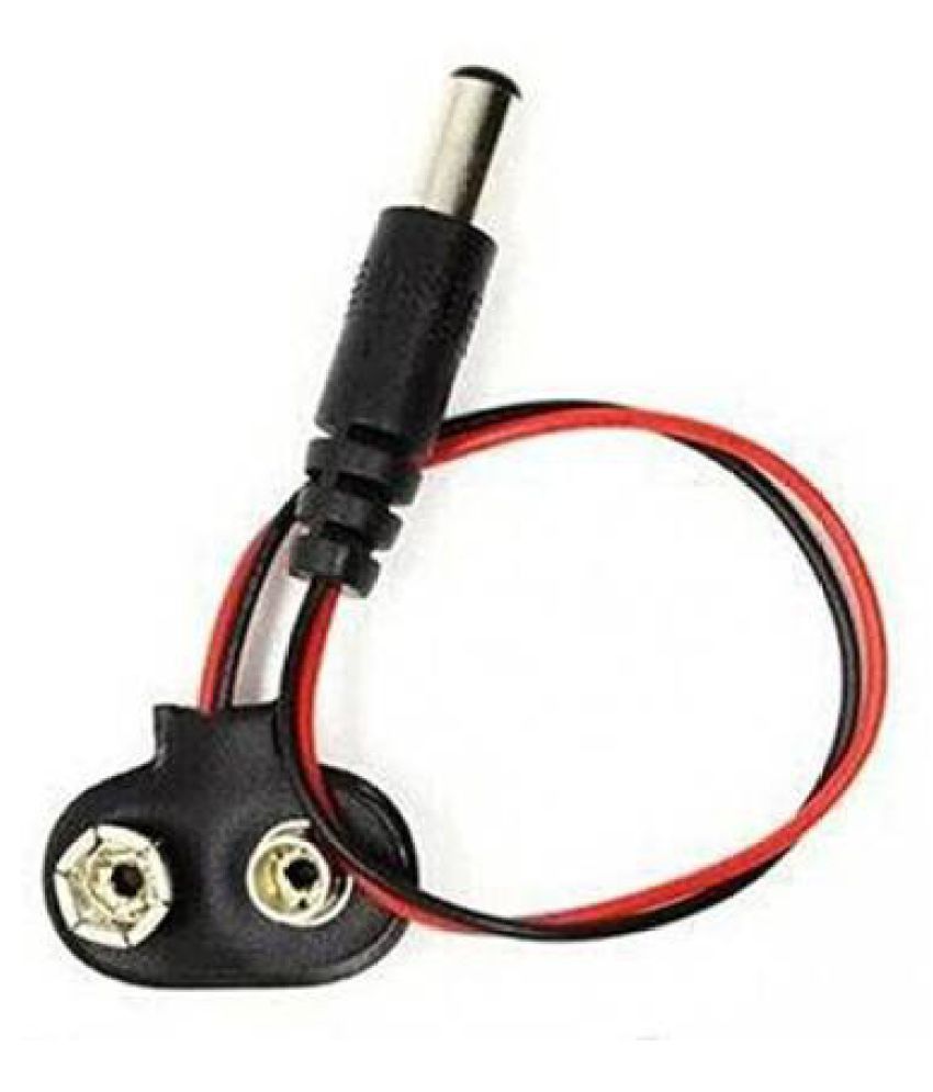 GoBagee® 2pcs 9V Battery Snap Connector to DC male Power Adapter for