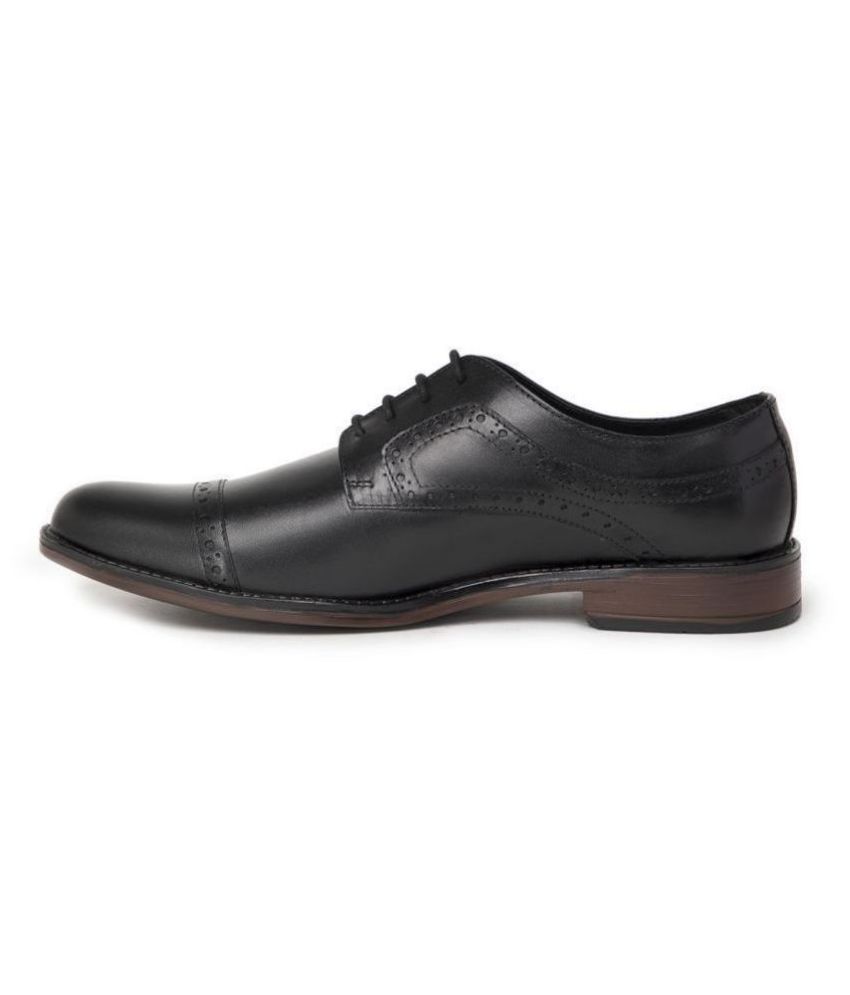 NOBLE CURVE Derby Genuine Leather Black Formal Shoes Price in India ...