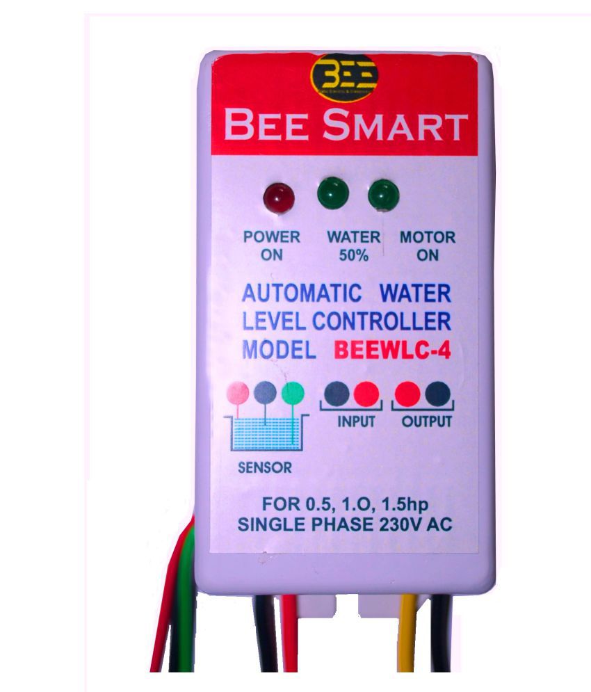     			Bee Smart Fully Automatic Water Level Controller Auto on , Auto off,0-1.5 HP For Mono block & Sump Pump 30 A Relay No Dry Run protection.