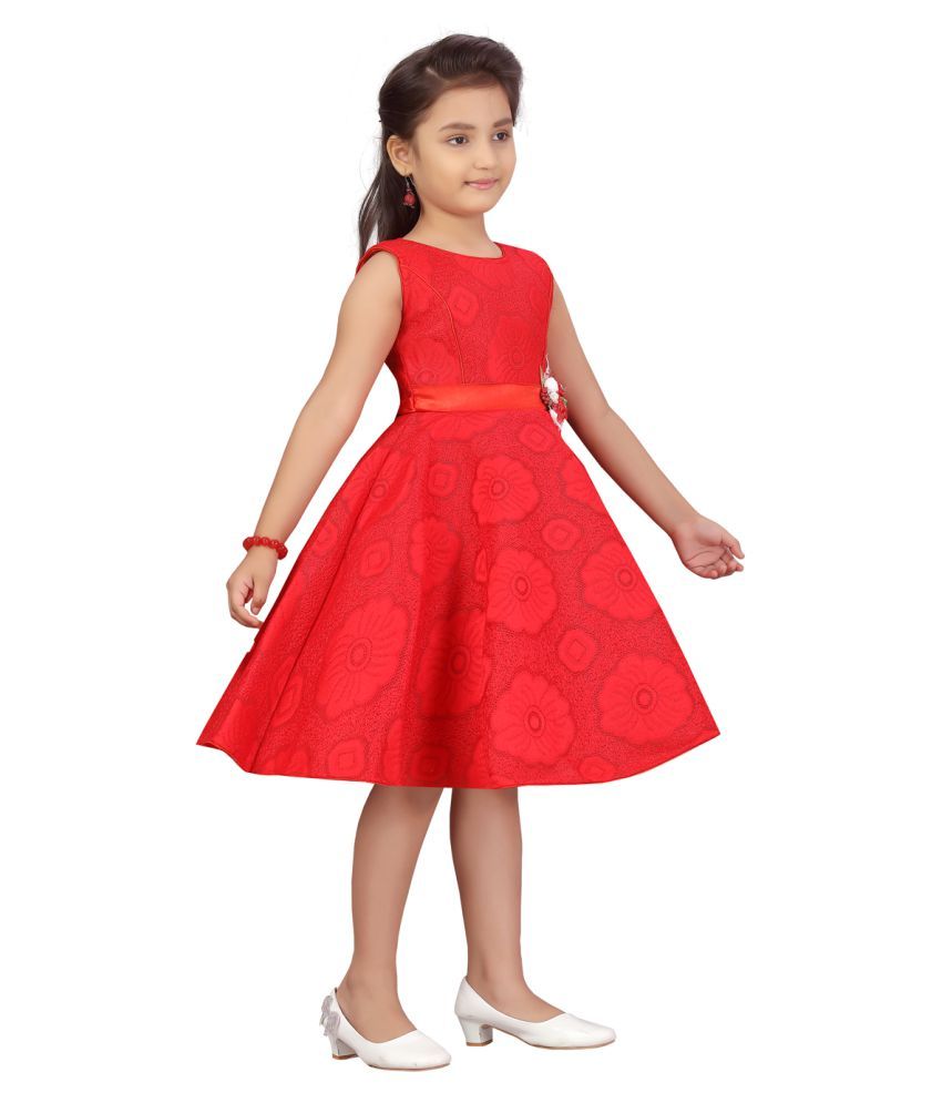 red colour frock