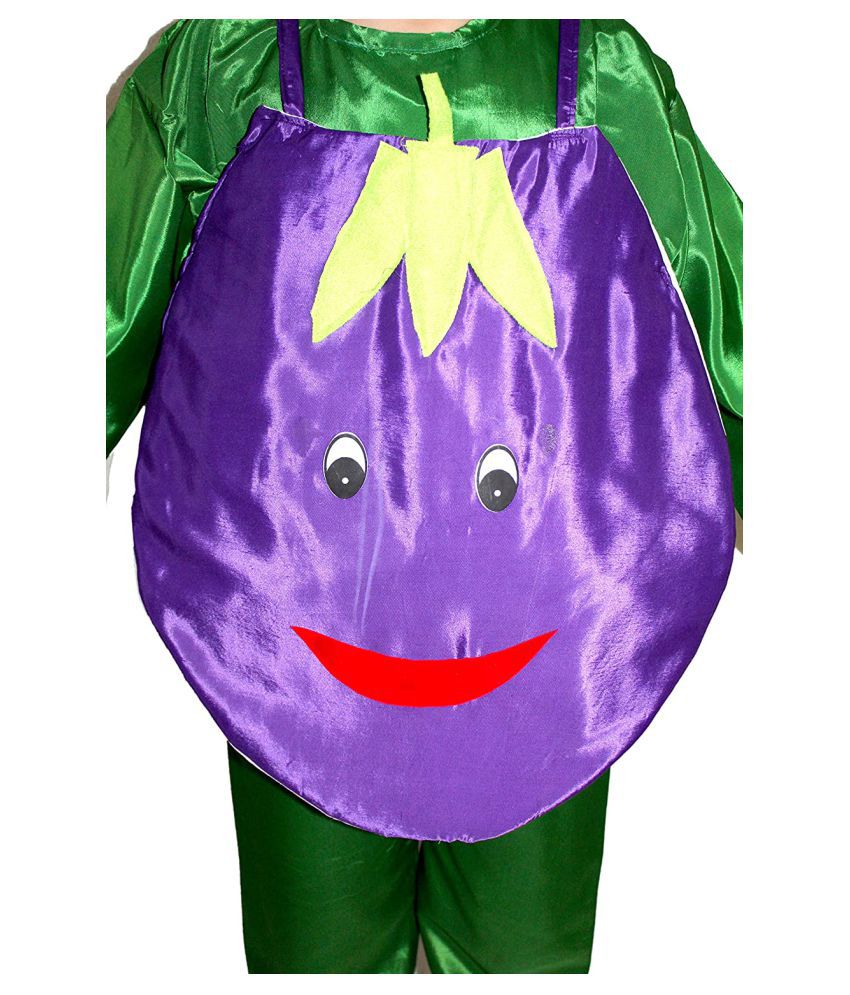     			Kaku Fancy Dresses Brinjal Cutout With Cap For Kids (Free Size)