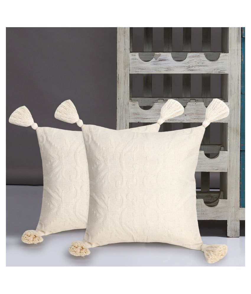     			mezposh Set of 2 Cotton Cushion Covers 30X30 cm (12X12)