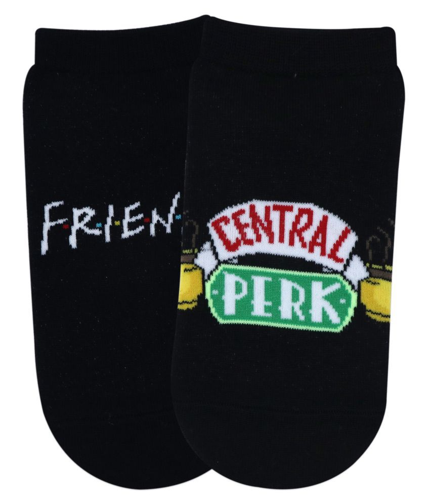     			Balenzia x Friends Friends Logo & Central Perk Lowcut Socks for Women (Pack of 2)- Black