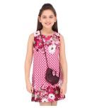 Cutecumber Polyester Shift Dress For Girls ( Pack of 1 , Pink )