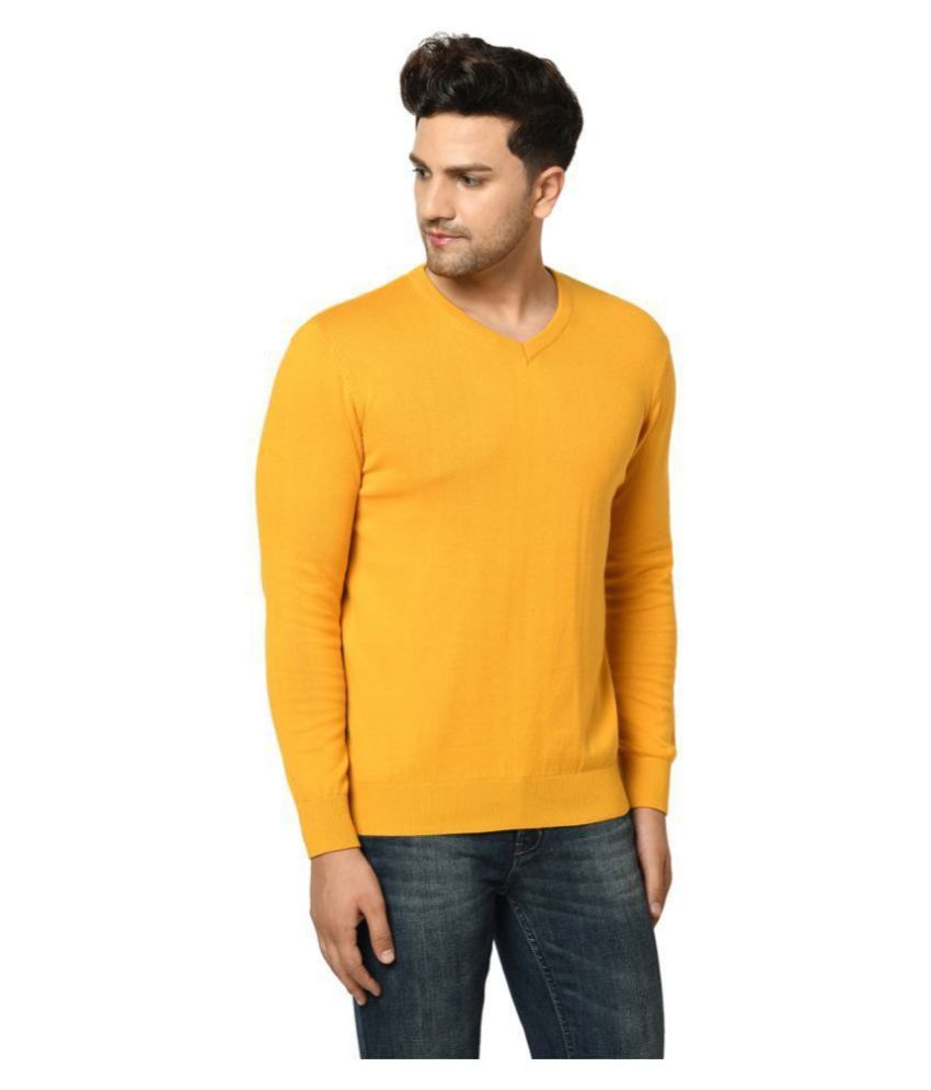 2Bme Yellow V Neck Sweater Single - Buy 2Bme Yellow V Neck Sweater ...