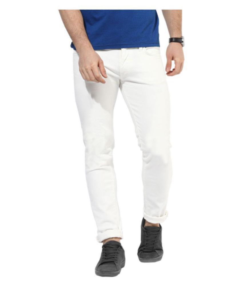     			HALOGEN White Skinny Jeans