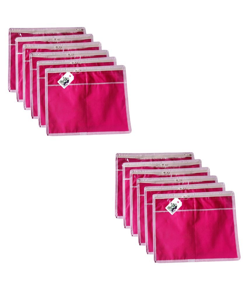     			ADWITIYA Pink Fabric Garment Bag Pack of 12