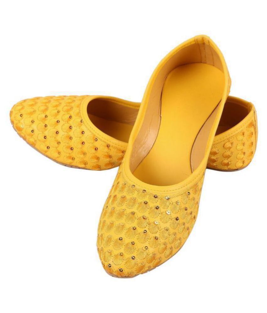     			Raj Yellow Ethnic Footwear