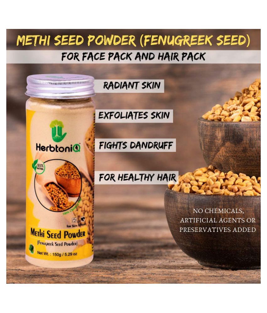 HerbtoniQ 100% Natural Methi Seed Powder For Face Pack And Hair Mask 600 g:  Buy HerbtoniQ 100% Natural Methi Seed Powder For Face Pack And Hair Mask  600 g at Best Prices in India - Snapdeal
