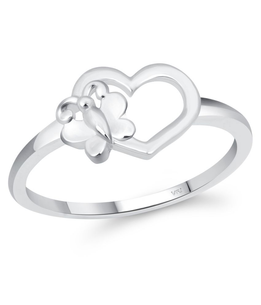     			Vighnaharta Cute Butterfly Heart CZ Rhodium Plated Ring for Women  [VFJ1631FRR12]
