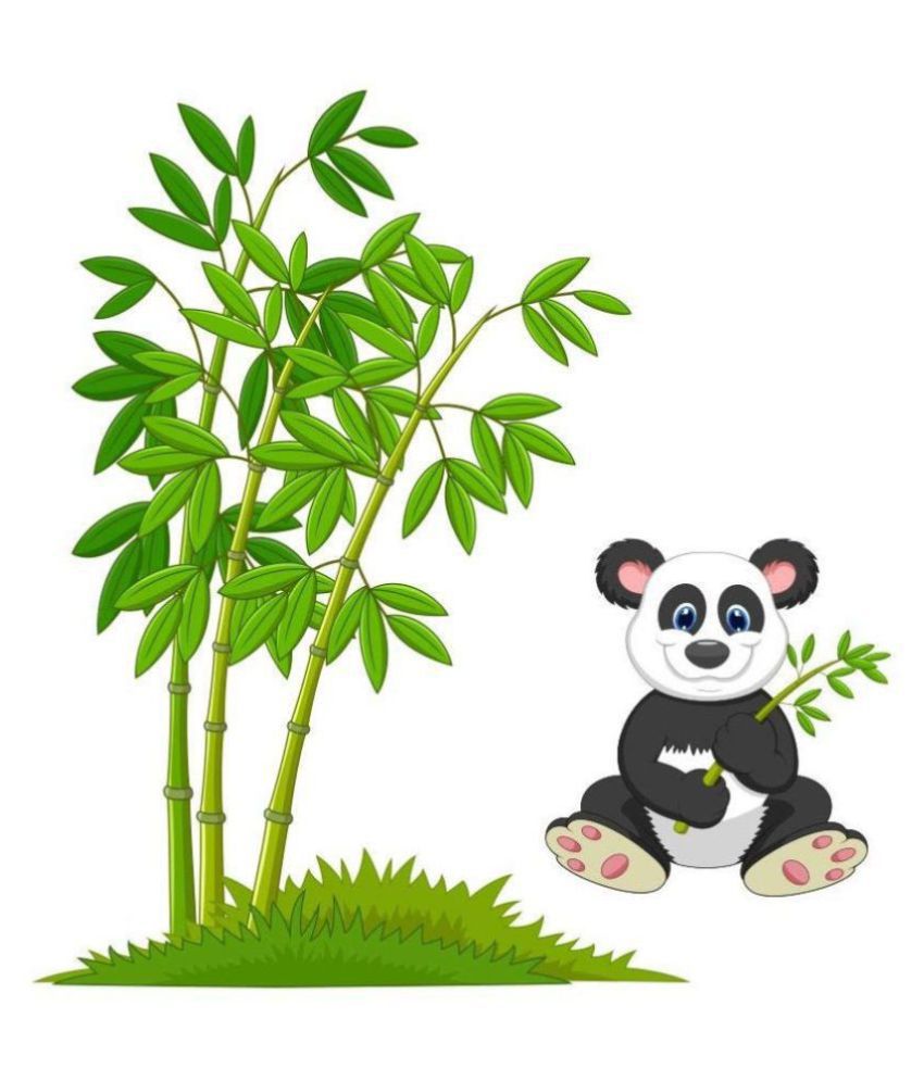     			Asmi Collection Cute Panda Near a Bamboo Tree and Grass Nature Sticker ( 80 x 75 cms )
