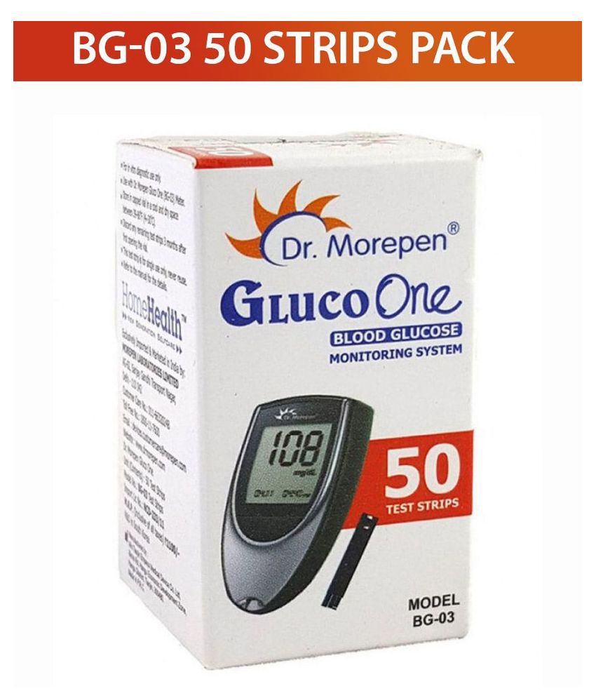     			Dr. Morepen BG03 Bloodglucose Test Strips, 50 Strips (Black/White)