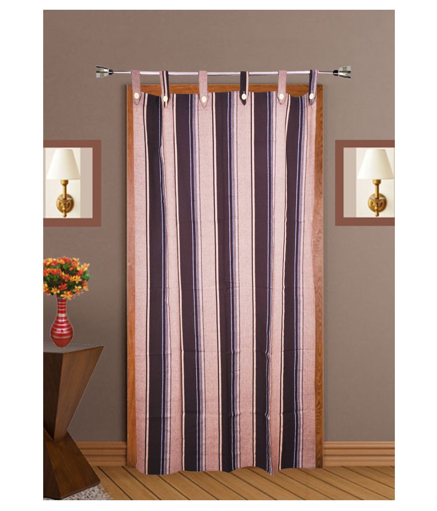     			HOMEFLY Vertical Striped Room Darkening Loop Curtain 6.5 ft ( Pack of 1 ) - Coffee