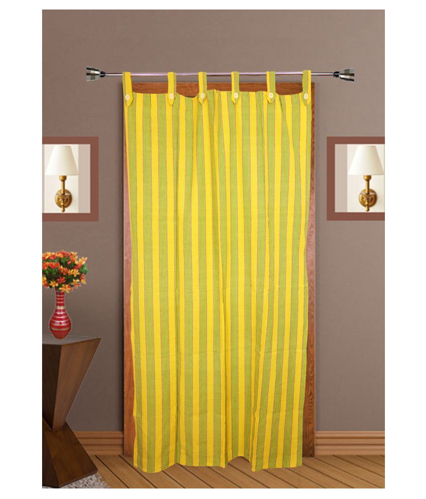     			HOMEFLY Vertical Striped Room Darkening Loop Curtain 6.5 ft ( Pack of 1 ) - Yellow