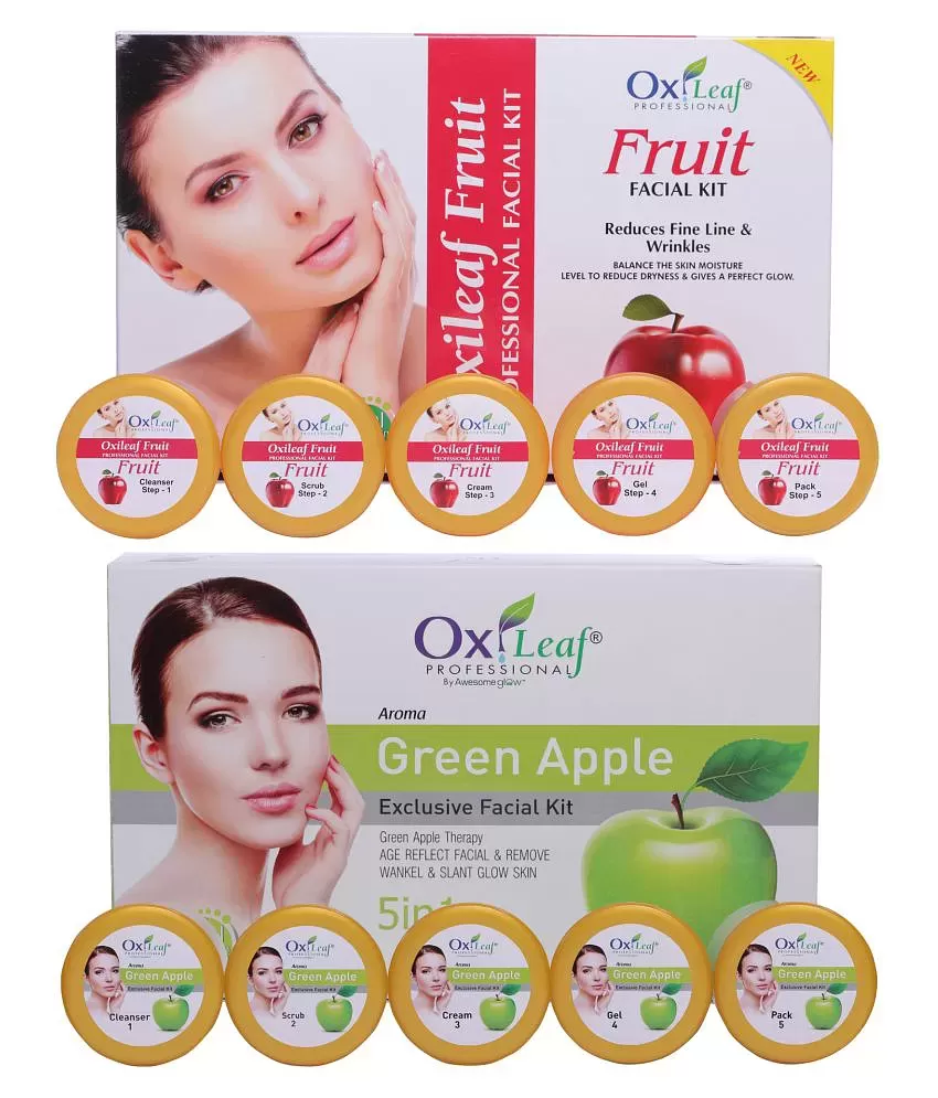Oxileaf Fruit & Green Apple Facial Kit 1400 g Pack of 2: Buy