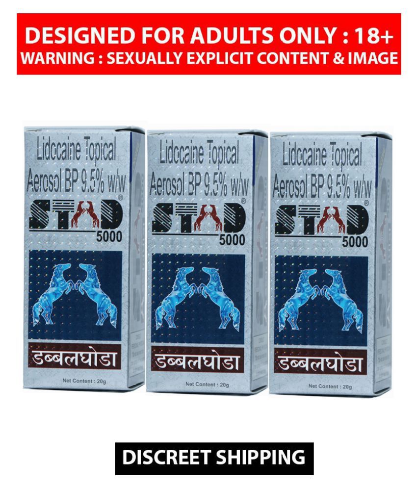    			Ayurvedic STAD 5000 Double Horse Double Power Timming Spary For Men 20 gm Pack Of 3