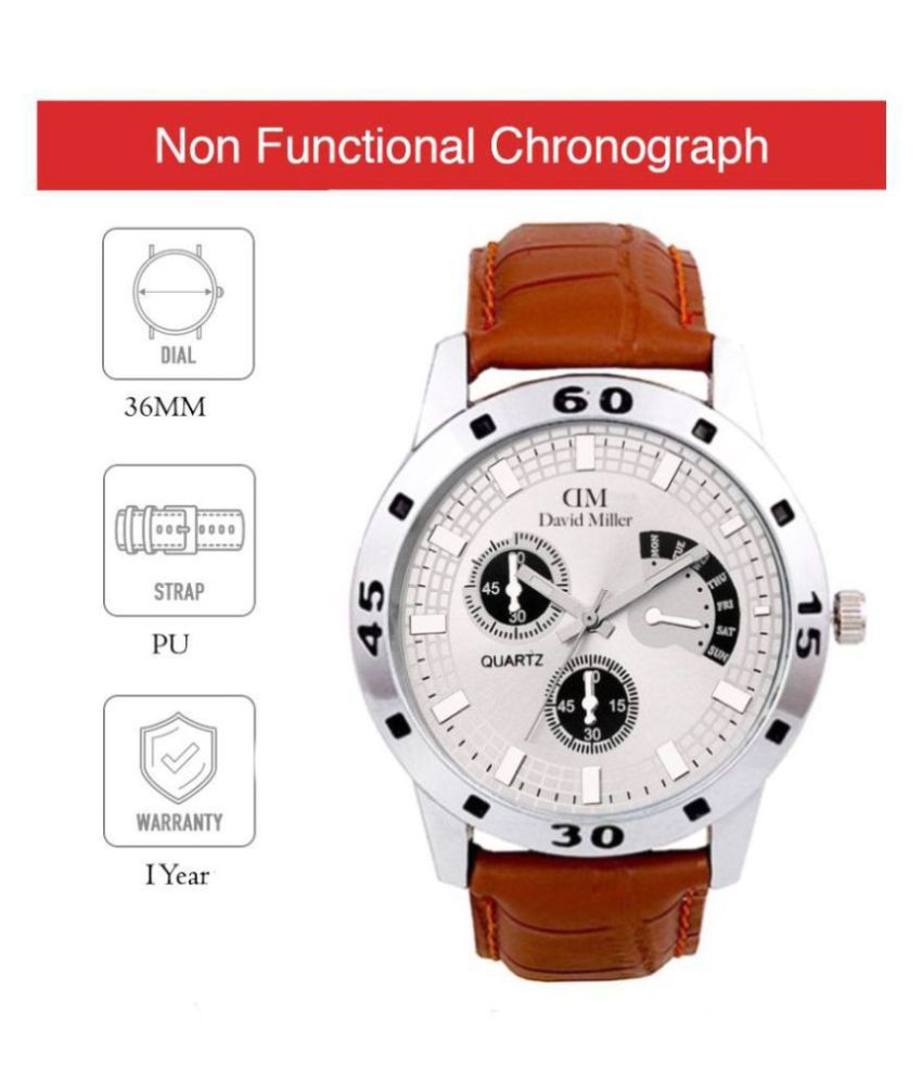     			David Miller DMRCM241C PU Non-Functional Chronograph Men's Watch