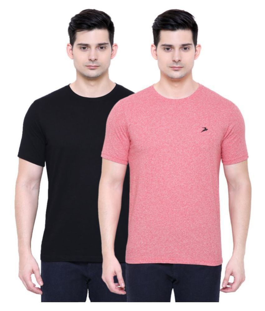 Nimble 100 Percent Cotton Black Self Design T-Shirt - Buy Nimble 100 ...