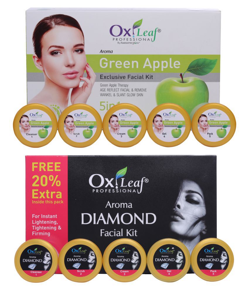     			Oxileaf Aroma Diamond & Green Apple Facial Kit 1400 g Pack of 2