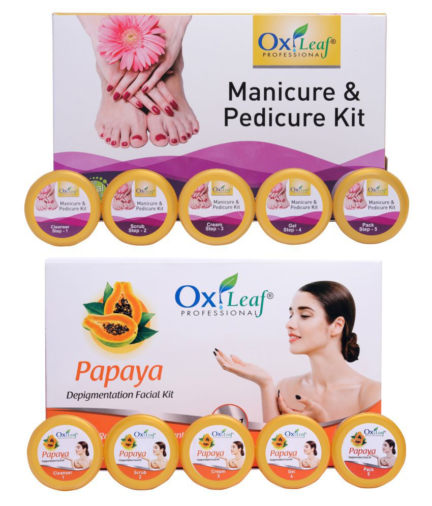     			Oxileaf Mani Pedi HandFoot & DePigmentation Facial Kit 1400 g Pack of 2