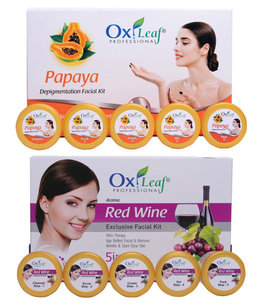     			Oxileaf Red Wine & Papaya De-Pigmentation Facial Kit 1400 g Pack of 2
