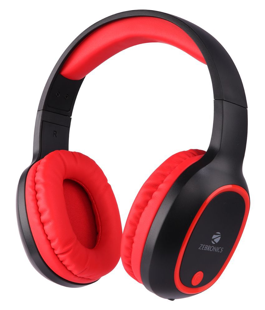 Zebronics ZEB-Thunder Over Ear Wireless With Mic Headphones/Earphones Red