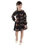 Kids Cave Crepe A-line For Girls ( Pack of 1 , Black )