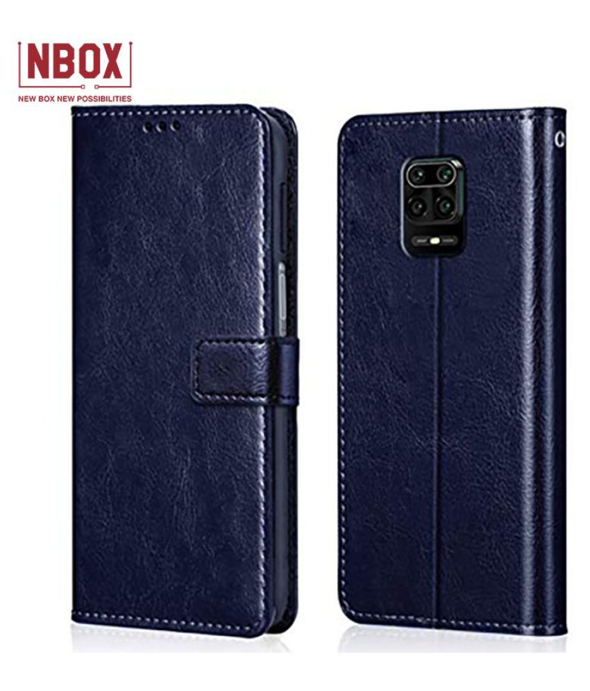 Xiaomi Mi Redmi Note 9 Pro Max Flip Mobile Cover by NBOX Blue