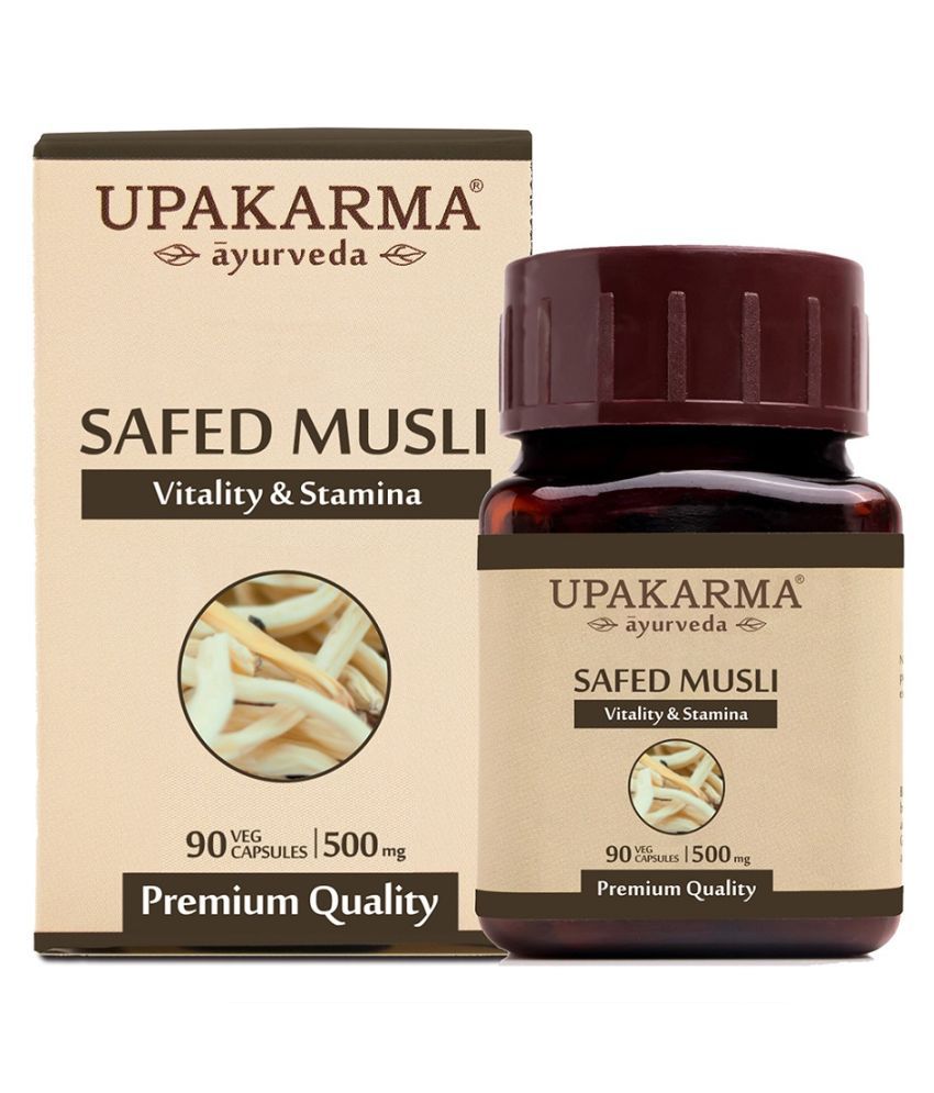     			upakarma ayurveda Pure Herbs Safed Musli & Immunity, 500 mg 90 Veggie Capsule