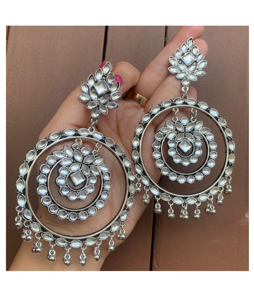     			Koorie Fashion - Silver Chandbalis Earrings ( Pack of 1 )