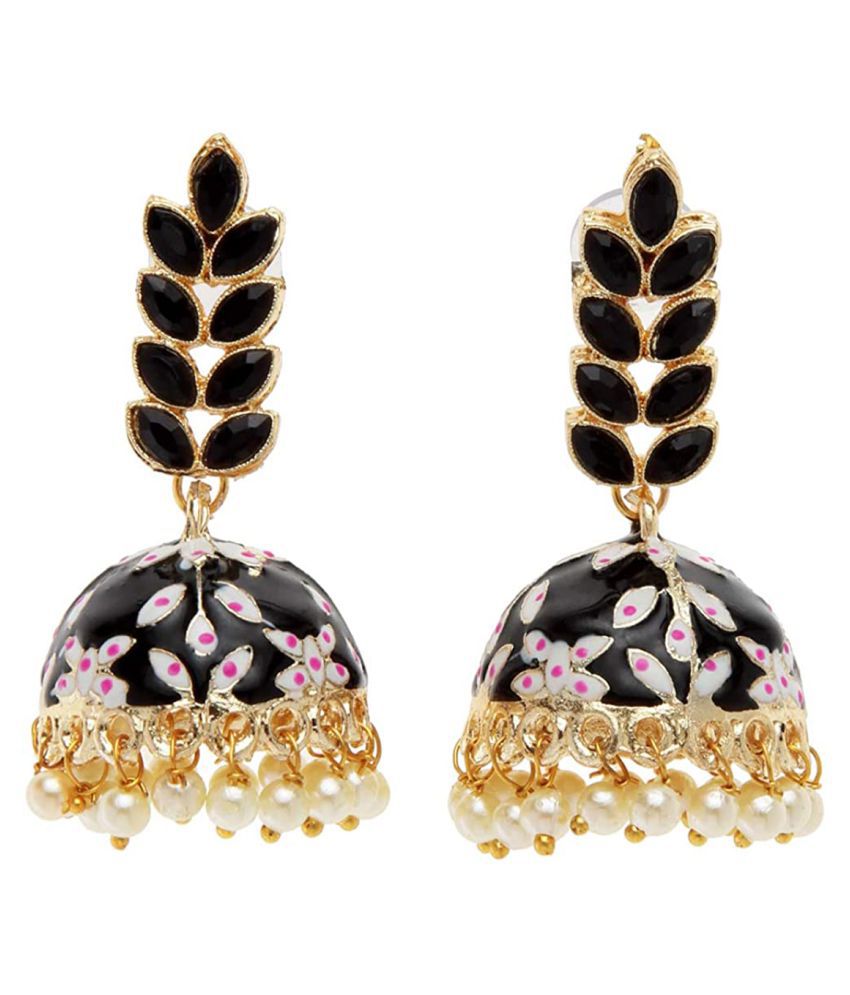     			Happy Stoning Perfect Hand Painted Enamelled Meenakari Jhumka Jhumki Earrings for Women &  Girls