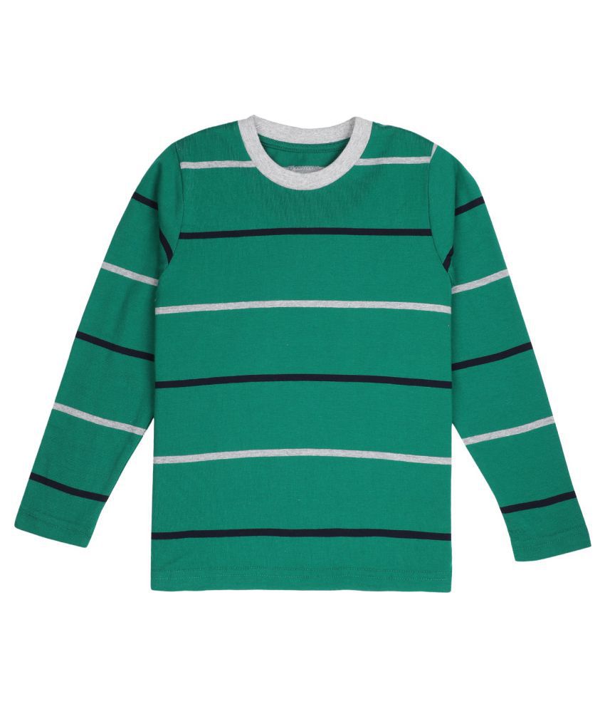     			Proteens Boys Green Printed Round Neck T-Shirts