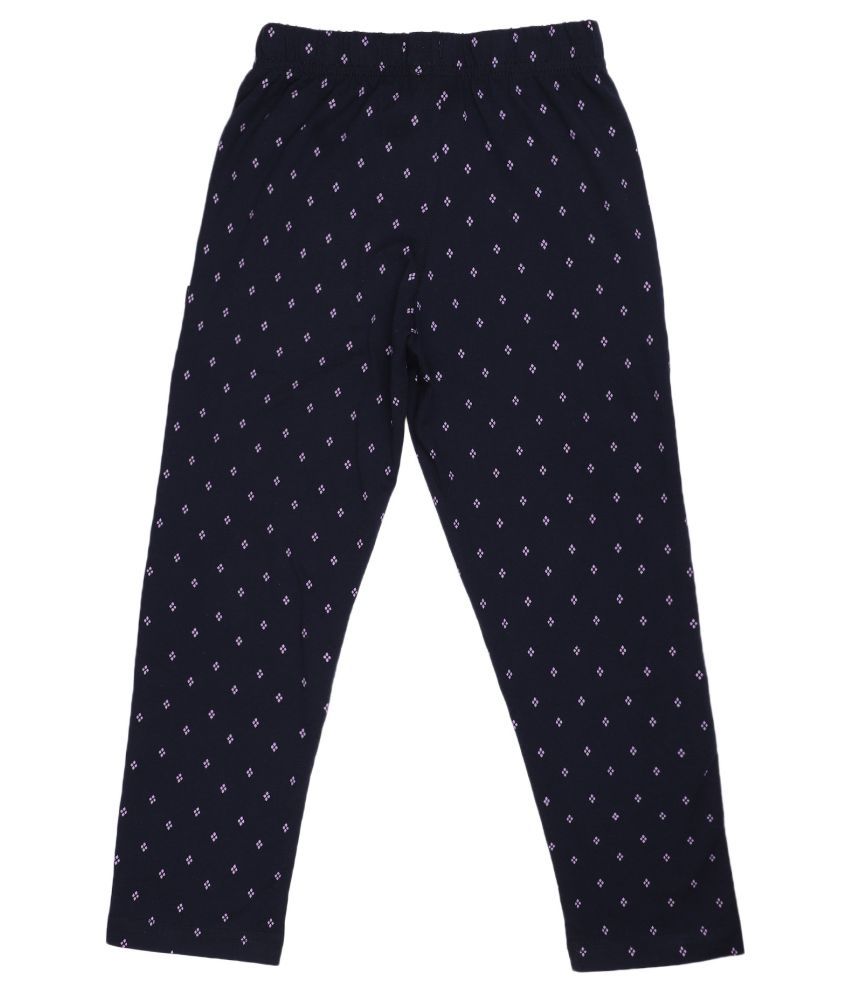     			Proteens Girls Navy 2 side pockets Printed Trackpants