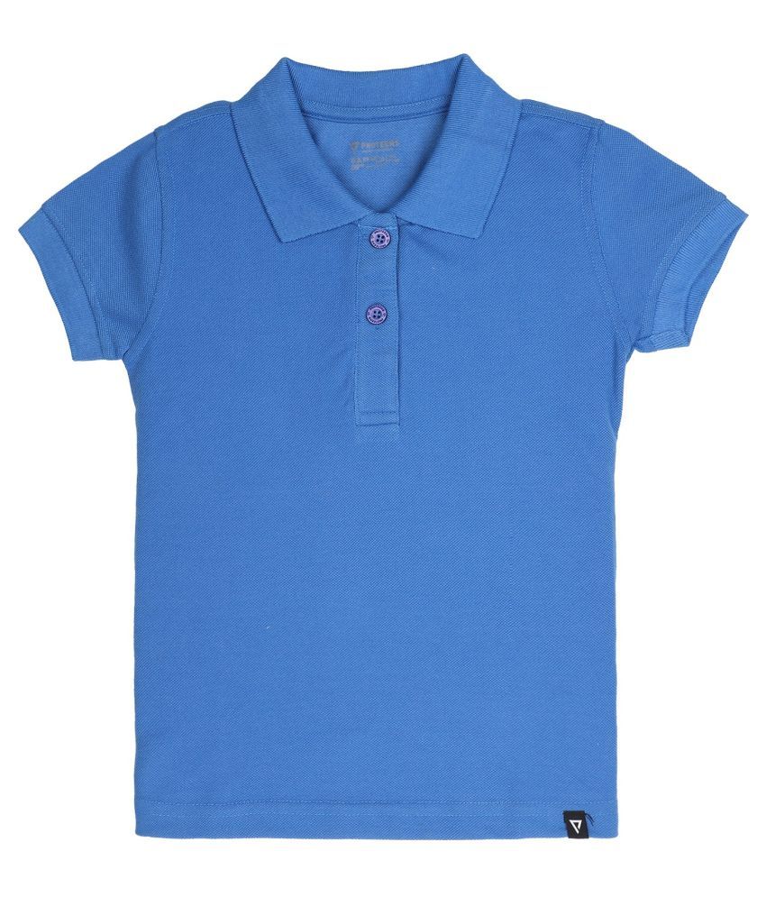     			Proteens Girls Royal Blue Polo Neck Tshirts