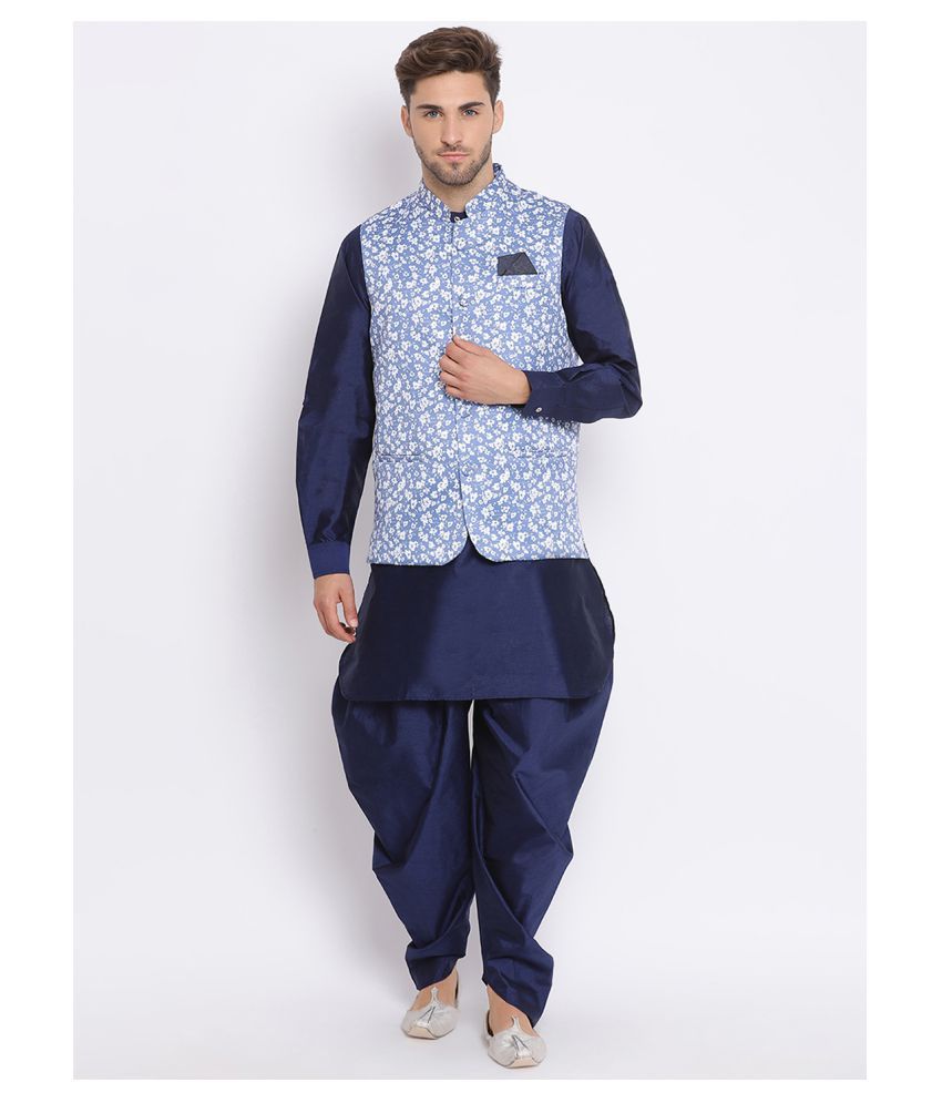     			Hangup Multi Polyester Blend Kurta Pyjama Set