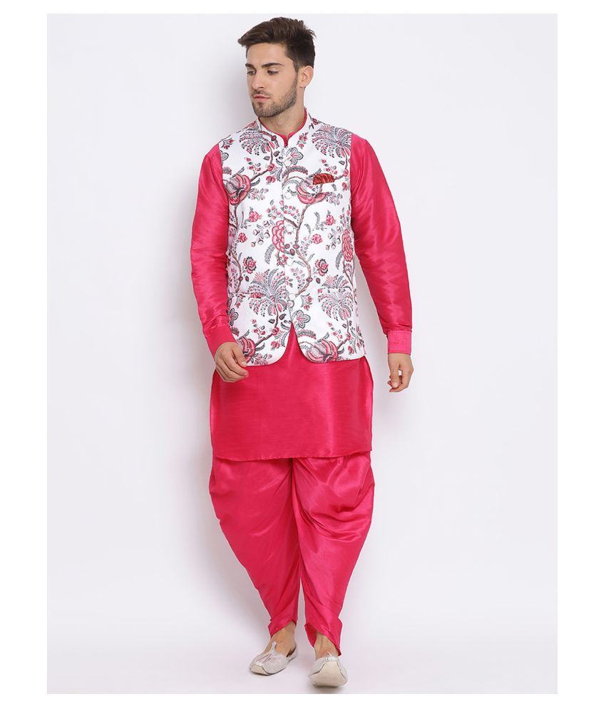     			Hangup Multi Polyester Blend Kurta Pyjama Set