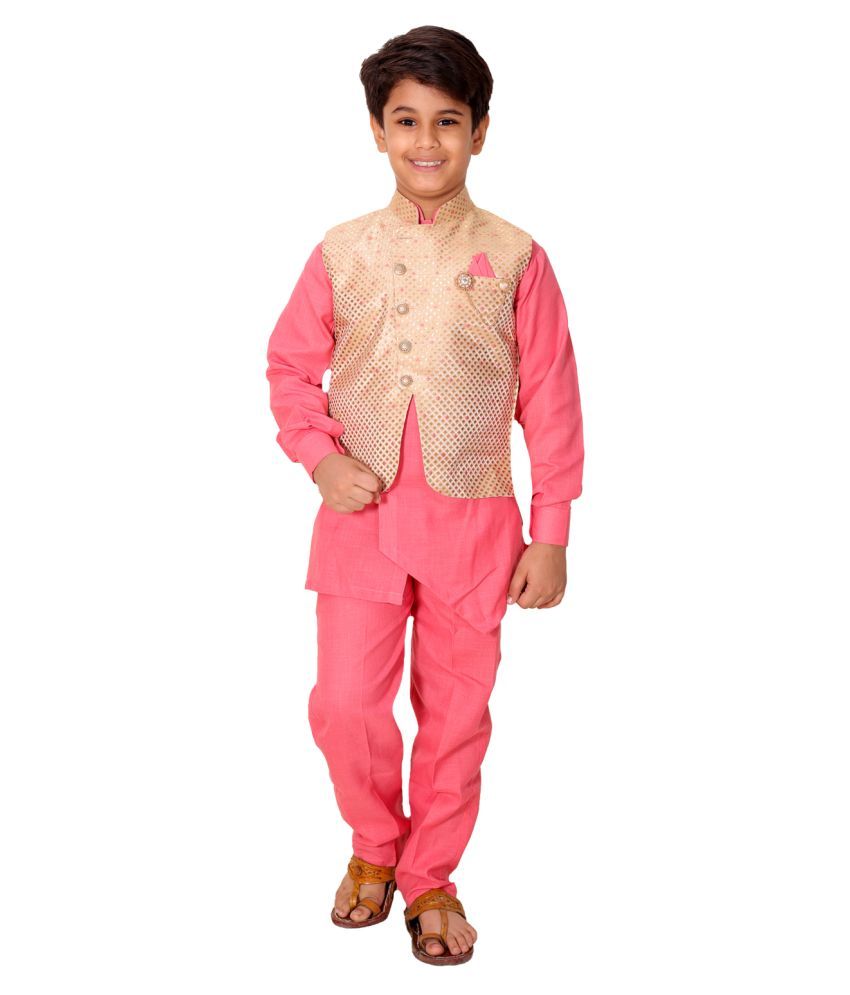     			Fourfolds Pack of 1 Boys Cotton Blend ( Pink )