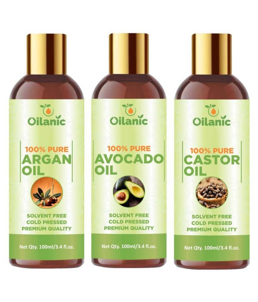     			Oilanic  Argan, Avocado  & Castor Oil 300 mL Pack of 3