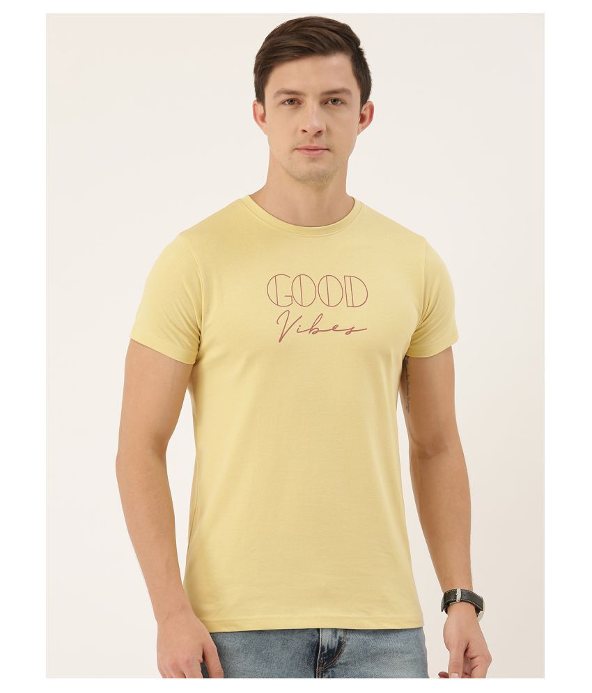     			Dillinger Cotton Yellow Printed T-Shirt