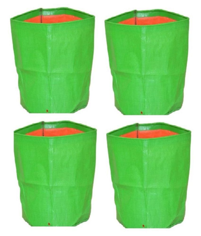 Nutrimax HDPE 200 GSM Growbags 12 inch x 15 inch Pack of 4 Outdoor Plant Bag