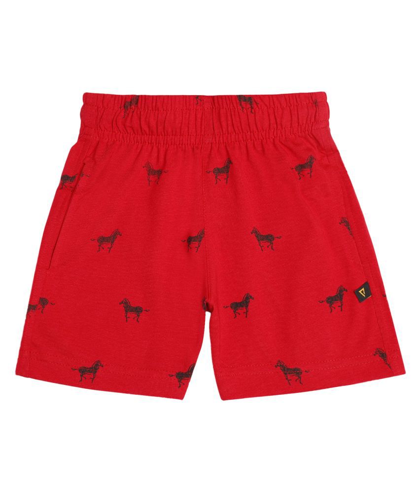     			Proteens Boys Allover Print Red Short 32
