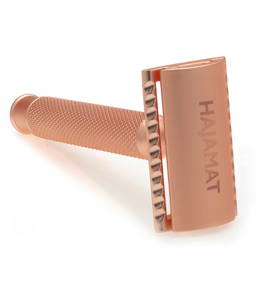 Hajamat Scythe Double Edge Safety Razor for Men| Stainless Steel 304| Rosegold Finish| Closed Comb