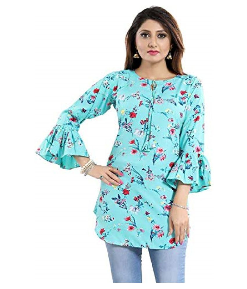     			Hemang Fashion Crepe Tunics - Turquoise